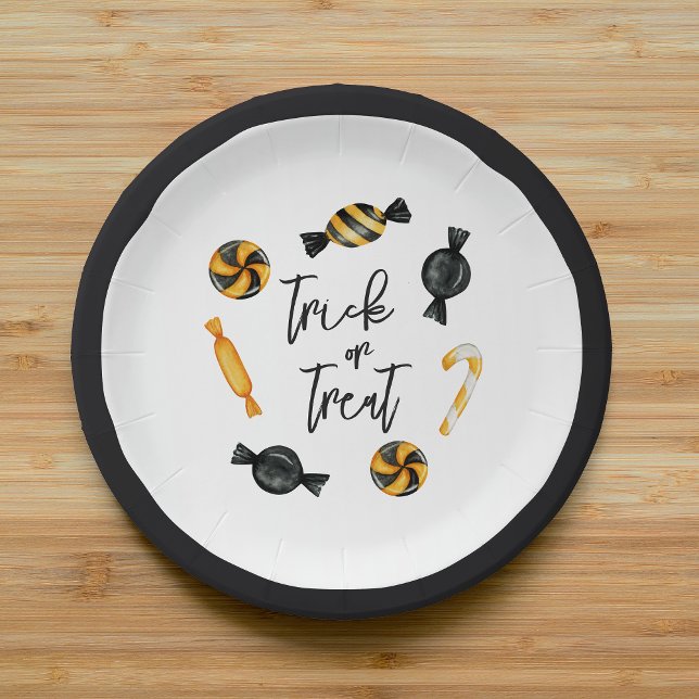 Classic Halloween Candy Trick or Treat Paper Plate (Creator Uploaded)