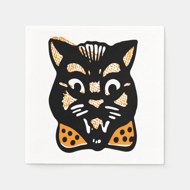 Classic Halloween Cat Napkin (Front)