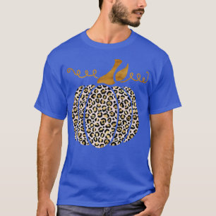 Classic Halloween Leopard Pumpkin Autumn Thanksgiv T-Shirt