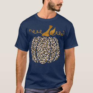 Classic Halloween Leopard Pumpkin Autumn Thanksgiv T-Shirt
