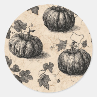 Classic Halloween Pumpkins Round Sticker