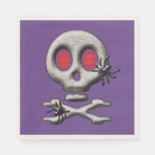 Classic Halloween Scary Skull Creepy Spiders  Napkin