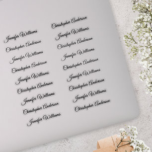 Classic Handwriting 18 Guest Names - Black