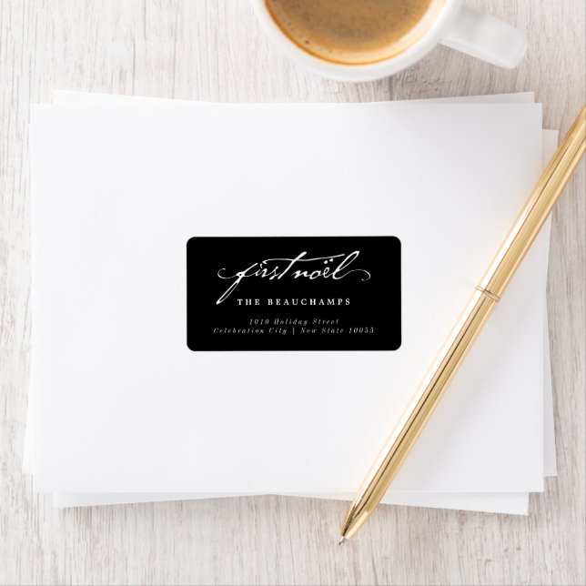 Classic Handwriting Baby's First Noel Address Label (Insitu)
