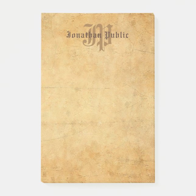 Classic Handwritten Monogram Template Elegant Post-it Notes (Front)