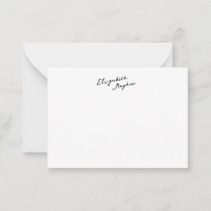 Classic Handwritten Name Monogram Flat Note Cards