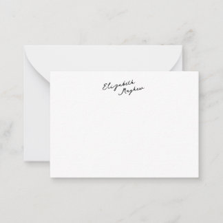Classic Handwritten Name Monogram Flat Note Cards