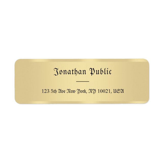 Classic Handwritten Script Faux Gold Template (Front)