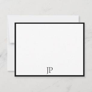 Classic Handwritten Script Text Elegant Monogram Card