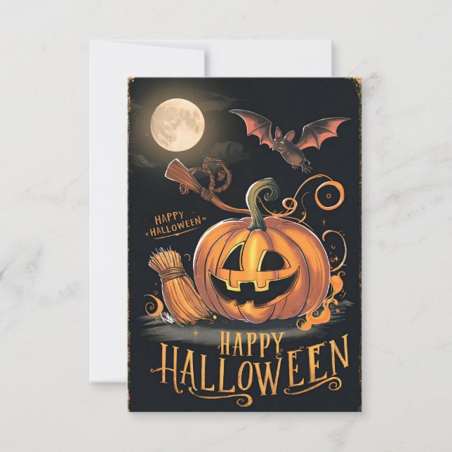 Classic Happy Halloween Greeting Card #2 (Front)