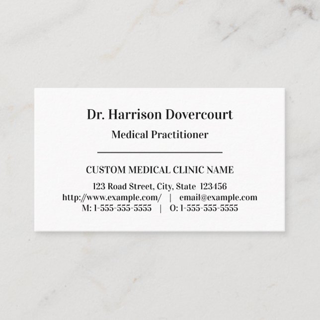 Classic, Health Care Professional Business Card (Front)