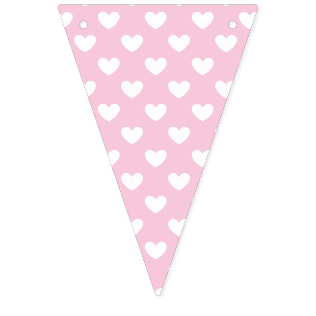 Classic Hearts White - Light Pink Bunting (First Flag)