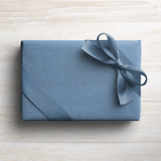 Classic herringbone tweed light blue holiday wrapping paper (Creator Uploaded)