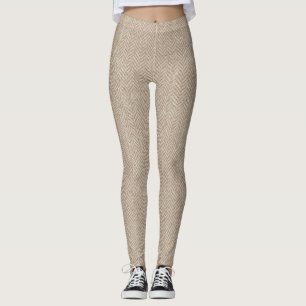 Classic Herringbone Weave Texture Leggings