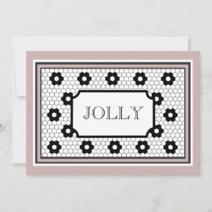 Classic Hex tile design jolly holiday card