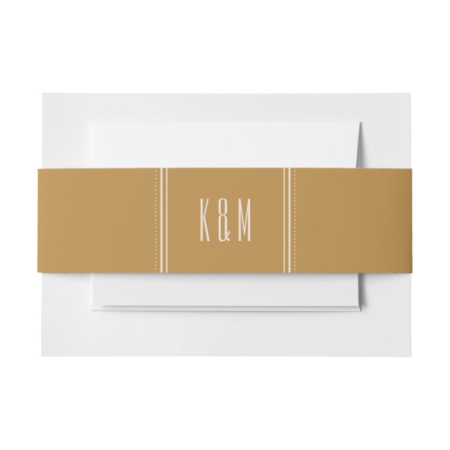 Classic Hexagon Invitation Belly Band - Gold (Front Example)
