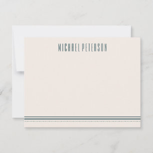 Classic Hexagon Men's Stationery - Ocean Card