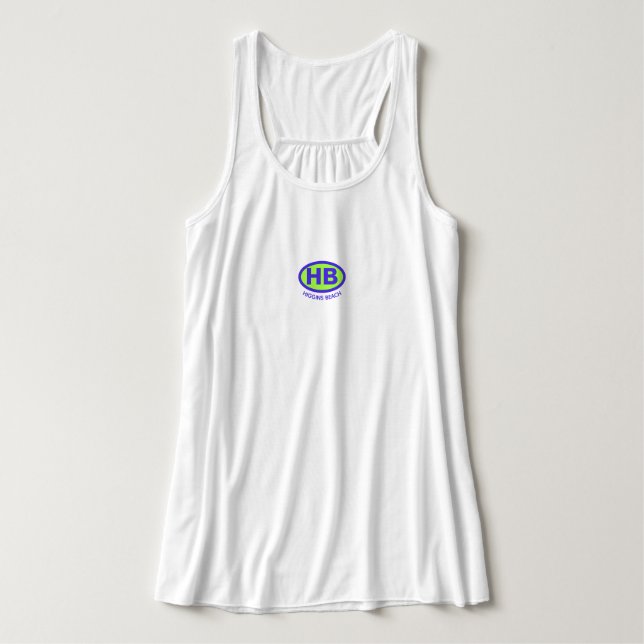 Classic Higgins Beach HB Oval Blue Green Singlet (Design Front)