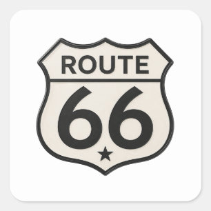 Classic Highway Shield Retro Sticker
