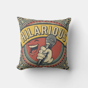 Classic Hilarious Mic Throw Pillow