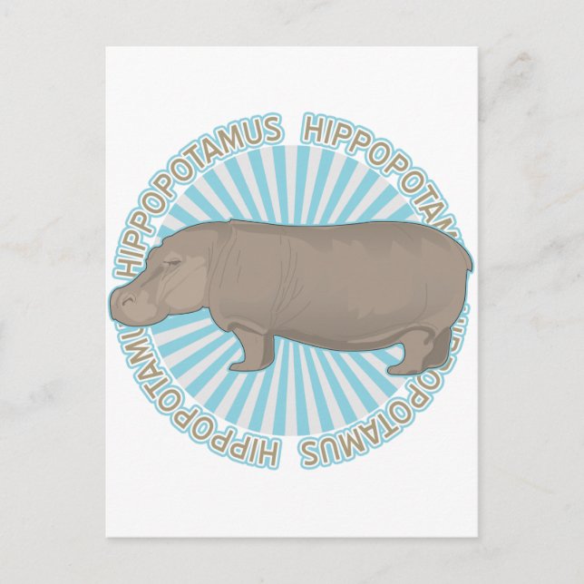 Classic Hippopotamus Postcard (Front)
