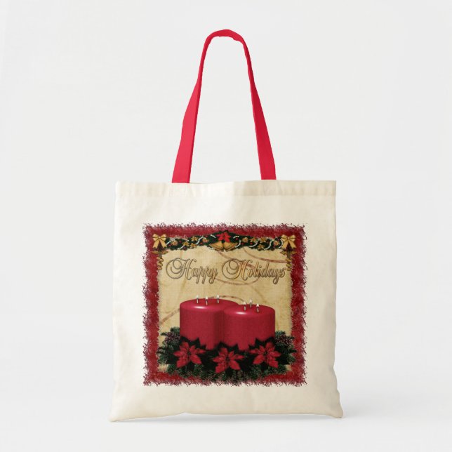 Classic Holiday Deco Christmas GIFT Tote Bag (Front)