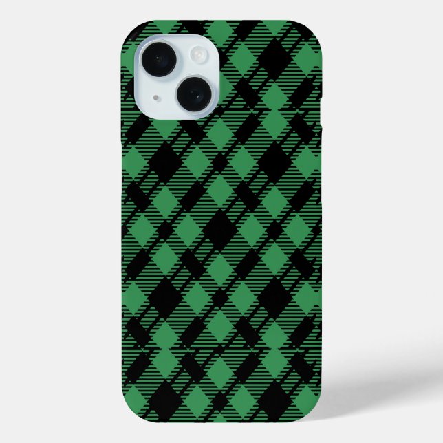 Classic Holiday Green Chequered Pattern  Case-Mate iPhone Case (Back)