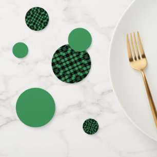 Classic Holiday Green Chequered Pattern Confetti