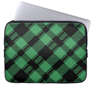 Classic Holiday Green Chequered Pattern  Laptop Sleeve