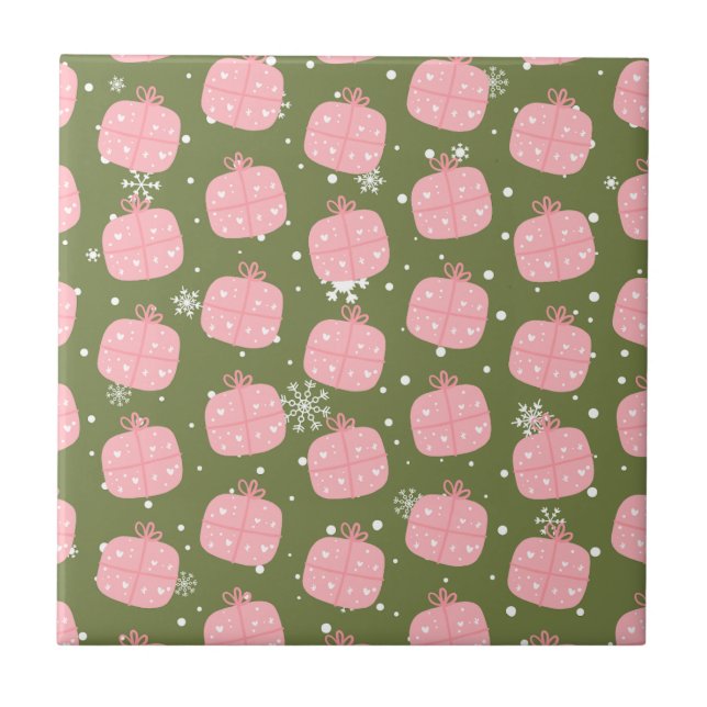 Classic Holiday Pattern-Christmas Present (2) Tile (Front)