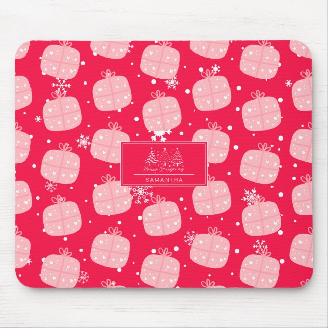 Classic Holiday Pattern-Christmas Present Mouse Pad (Front)