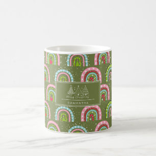 Classic Holiday Pattern- Colourful Rainbow Coffee Mug