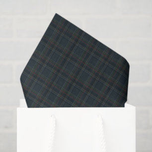 Classic holiday plaid stylish navy Christmas Tissue Paper