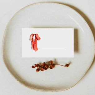 Classic Holiday Red Bow Fill in Place Card