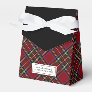 Classic Holiday Red Tartan Gift Favour Box