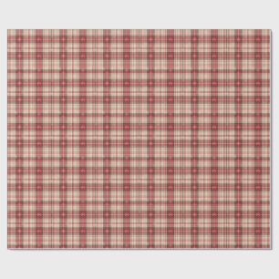 Classic Holiday Tartan Wrapping Paper with Snow