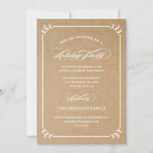 CLASSIC HOLIDAY VINTAGE HOLIDAY PARTY INVITATION