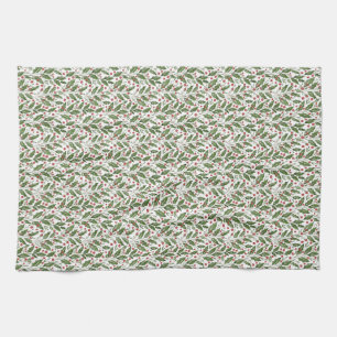 Classic Holly Berry Christmas Tea Towel