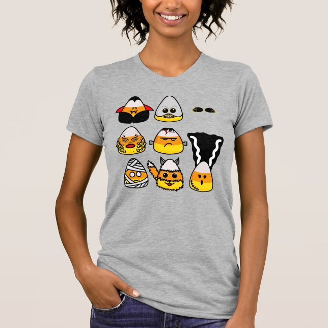 Classic Hollywood Monsters Candy Corn T-Shirt (Front)