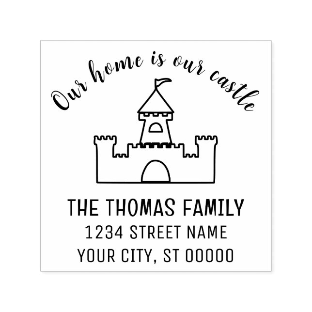 Classic Home is our Castle Name Address Self-inking Stamp (Design)