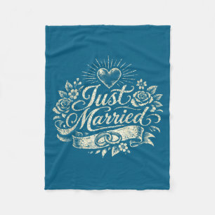 Classic honeymoon just married newlywed couple fleece blanket