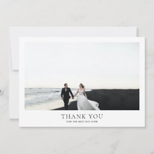 Classic Horizontal Romantic Photo Wedding Thank You Card