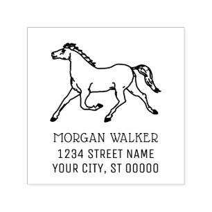 Classic Horse Running Return Address Self-inking Stamp