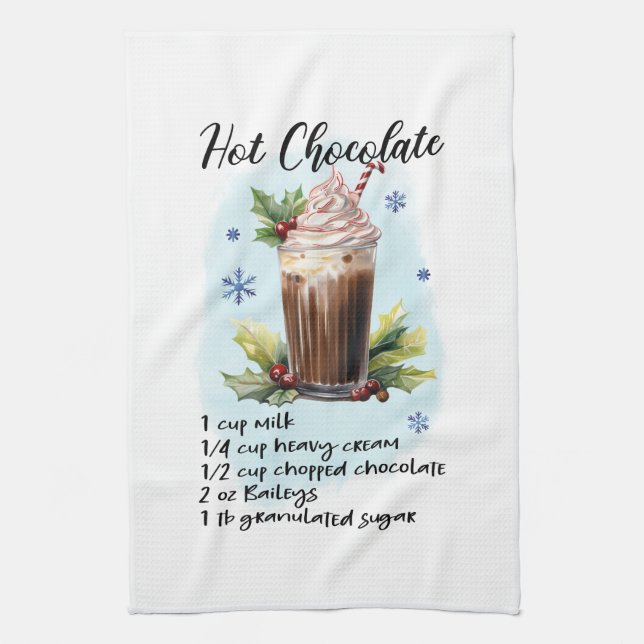 Classic Hot Chocolate  Tea Towel (Vertical)