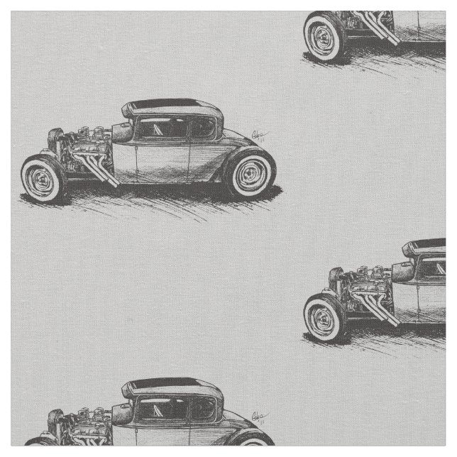 Classic Hot Rod Fabric (Close Up)