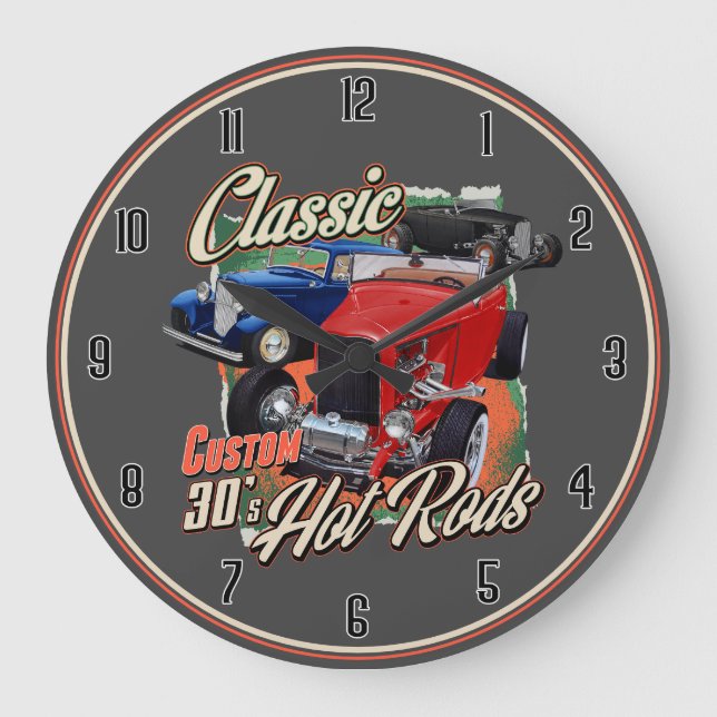 Classic Hot Rods Large Clock (Front)