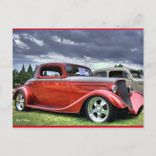 Classic Hotrod Car Postcard