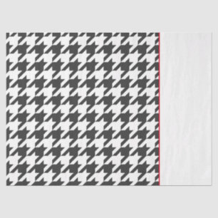 Classic Houndstooth Black White Red Timeless Tissue Paper