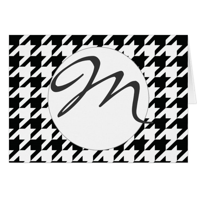 Classic Houndstooth Pattern: Black & White Vintage (Front Horizontal)