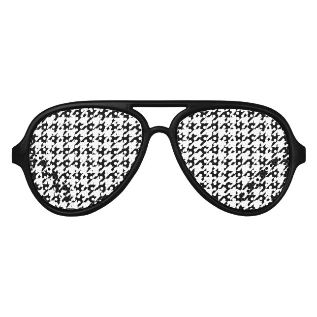 Classic houndstooth pattern Dogstooth check design Aviator Sunglasses (Front)